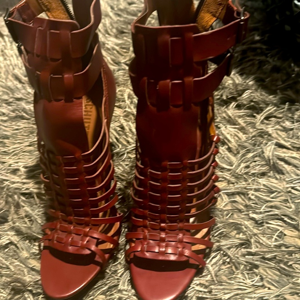 Maroon Ankle Bootie Schutz size 38